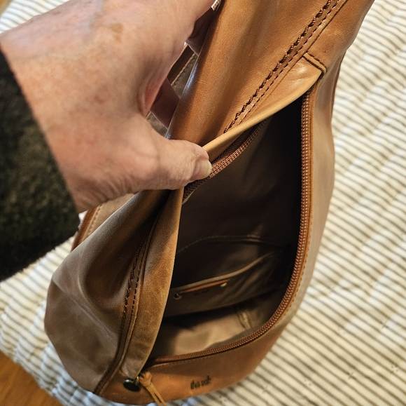 The Sak Leather and Canvas crossbody/sling bag. Carried once. - Picture 4 of 8